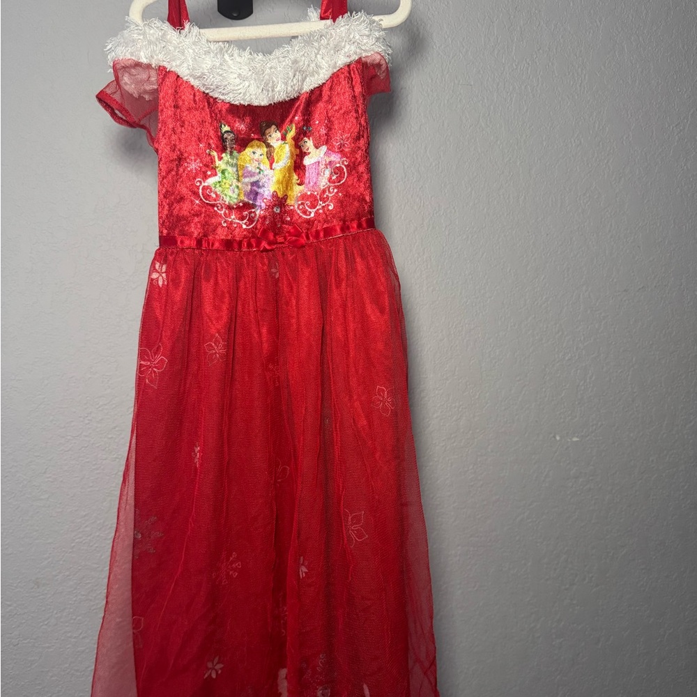 Disney Red and White Nightgown Pajamas with Festive Trim